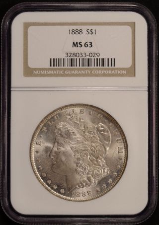 1888 $1 Morgan Silver Dollar Ngc Ms63 photo
