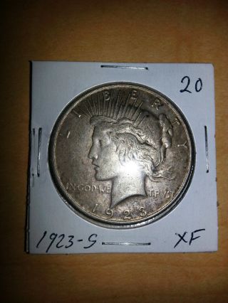 1923 - S Peace Silver Dollar Xf 20 photo