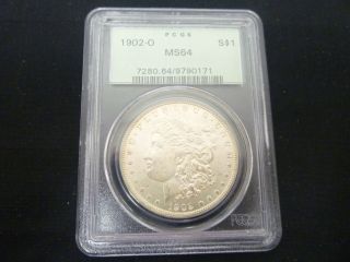 1902 - O Morgan Silver Dollar S$1 - Pcgs Graded Ms64 photo