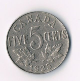 1925 5c Canada 5 Cents Key Date photo