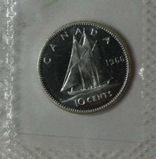 Canada 1966 80 Silver Dime 10 Cent Coin In Plastic photo