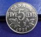 1927 Canada 5 Cents Km 29 Coins: Canada photo 1