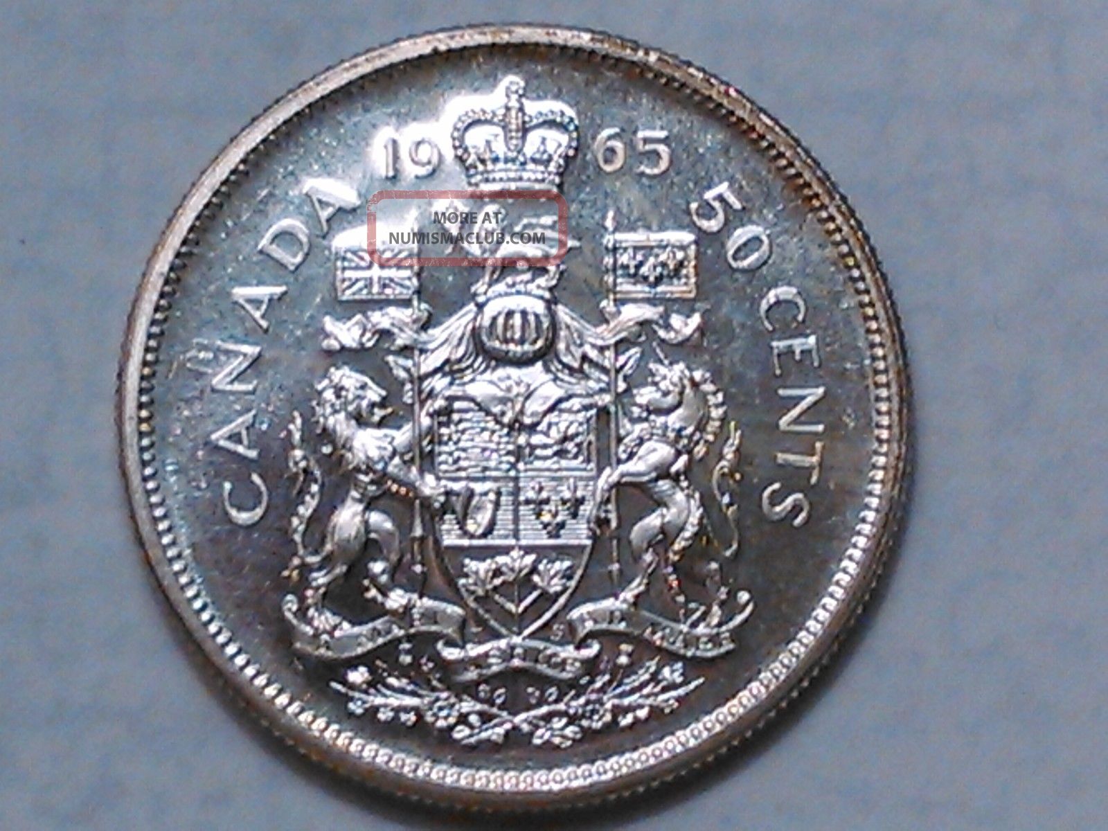 1965 Canada 50 Cents Coin 80 Silver 
