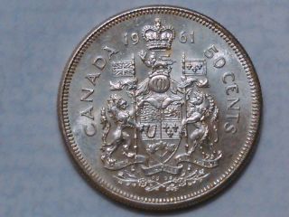 1961 Canada 50 Cents Coin (80 Silver) photo
