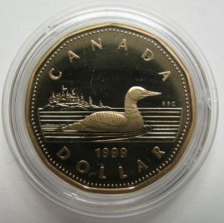 1999 Proof $1 Loon Canada Loonie One Dollar Coin Only photo