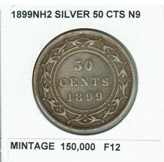 1899 Silver Newfoundland 50 Cents Narrow Nines photo