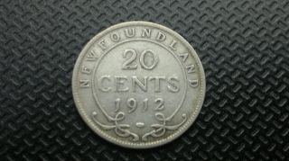 1912 Newfoundland Twenty (20) Cent Coin.  Pre - Confederation Canada Coinage photo