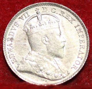 1910 Canada 5 Cents Silver Rounded Leaves Foreign Coin S/h photo