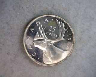 Canada 25 Cents 1953 Gem Bu Silver (stock 0521) photo