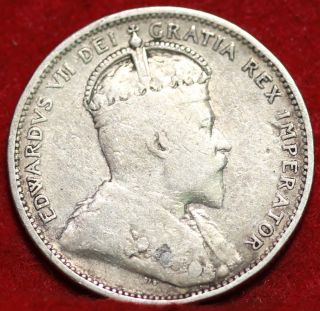 1906 Canada 25 Cents Silver Large Crown Foreign Coin S/h photo