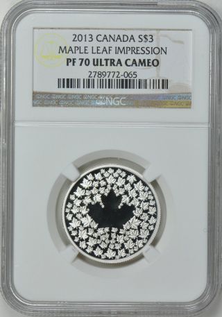 Canada 2013 S$3 Silver Maple Leaf Impression Ngc Proof - 70 Uc photo