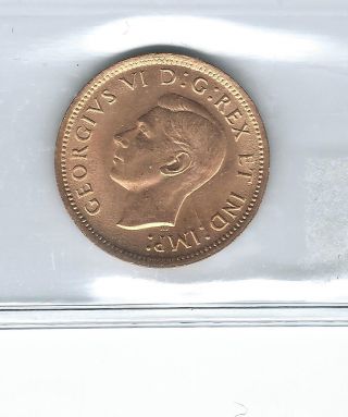 1940 1 Cent Canada Red Ms - 65 Iccs 1c Small Canadian Coin photo
