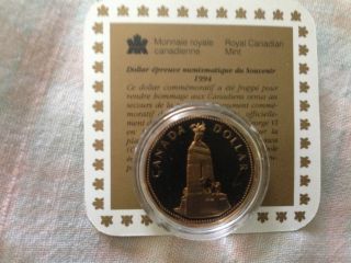 Canada 1994 Proof Loonie,  Without photo