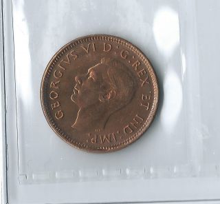 1945 1 Cent Canada Red Ms - 64 Iccs 1c Small Canadian Coin photo