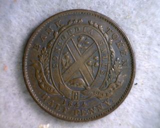 Canada 1/2 Penny Token 1844 Bank Of Montreal (stock 1338) photo