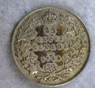 Canada 25 Cents 1930 Silver (stock 0521) photo