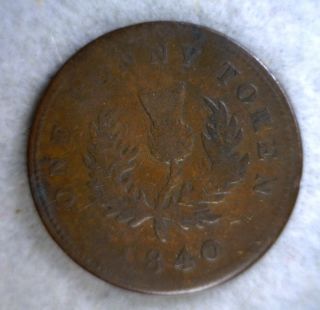 Nova Scotia Penny 1840 Canada Token Coin (stock 0489) photo