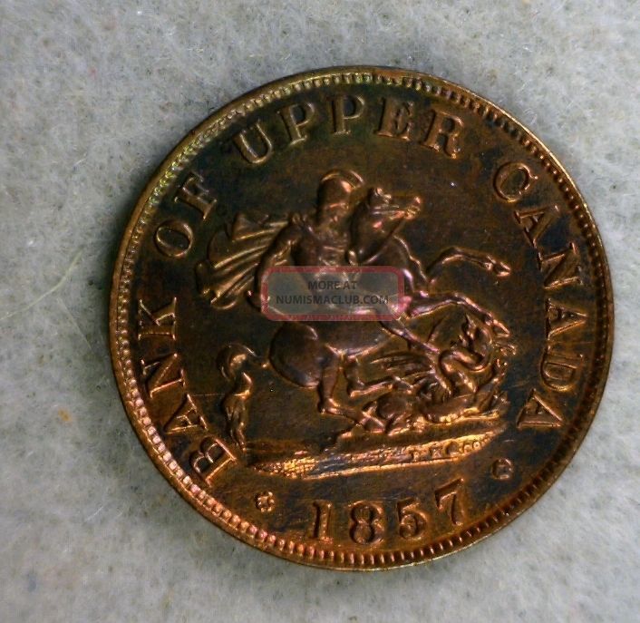 Canada 1/2 Penny 1857 Very Fine Token (stock 0290) Coins: Canada photo