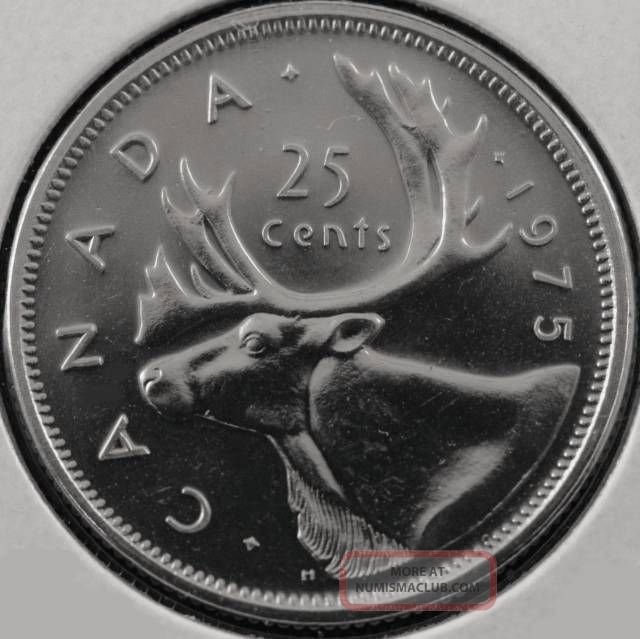 1975 Canada Twenty Five Cent (quarter) Bright Uncirculated Coin (our 1) Coins: Canada photo