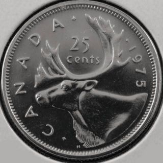 1975 Canada Twenty Five Cent (quarter) Bright Uncirculated Coin (our 1) photo