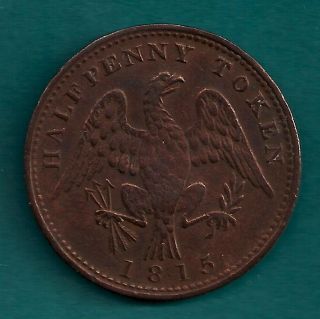 1815 Spread Eagle Lower Canada Half Penny Token Br - 994 Canadian Token photo