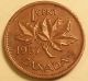 Error Coin 1957 Faded A In Gratia Young Queen Elizabeth Ii Canada Penny (n73) Coins: Canada photo 1