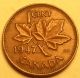 Error Coin 1947ml Extra Metal Under Leaves George Vi Canada Penny K386 Coins: Canada photo 1