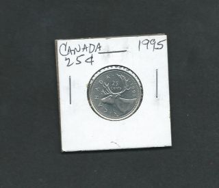 Canada 1995 Quarter Canadian 25 Cent Coin Circulated photo
