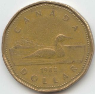 Canada 1988 Canadian 1 Dollar One Loonie $1 Exact Coin Shown photo
