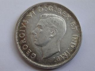 Canada 800 Silver 1942 25 Cents George Vi photo