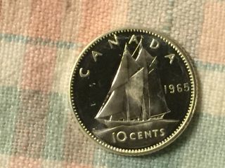 Canada 1965 Proof Like Silver 10 Cent Coin photo