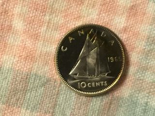 Canada 1965 Proof Like Silver 10 Cent Coin,  Some Toning photo
