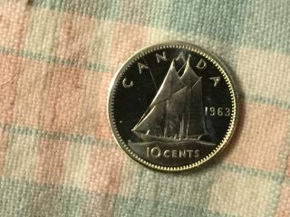 Canada 1963 Silver 10 Cent Coin photo