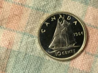 Canada 1964 Silver 10 Cent Coin photo