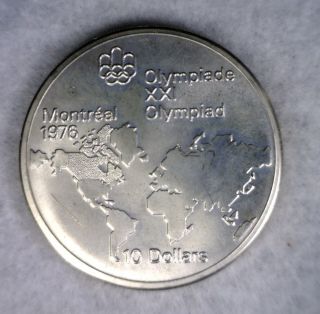 Canada 10 Dollars 1973 Bu Olympics Commemorative Silver (stock 0105) photo