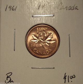 Canada Elizabeth Ii 1961 Small Cent - Bu photo