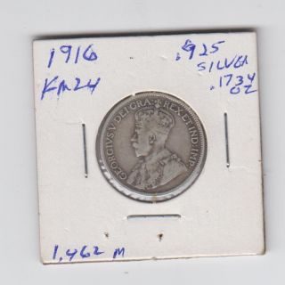 1916 Canada 25 Cents - Silver Coin.  Km24 photo