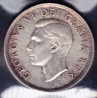 1949 Canada Iccs Graded Silver $1 Dollar Coin - Ms 62 photo