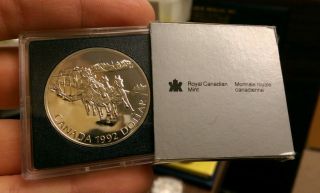 1992 Canadian Bu Silver Dollar - Stagecoach Service Commemorative photo