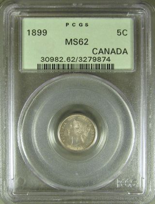 Canada: 1899 5 Cents Pcgs Ms62 photo