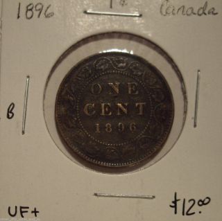 B Canada Victoria 1896 Large Cent - Vf, photo