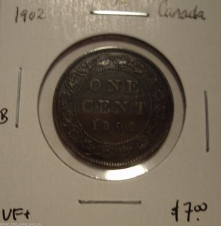 B Canada Edward Vii 1902 Large Cent - Vf, photo