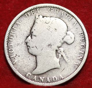 1883 - H Canada 25 Cents Silver Foreign Coin S/h photo