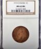 Canada 1913 Large Cent Penny Ngc Ms 62 Bn Copper Coin. Coins: Canada photo 2