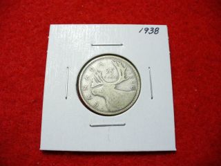 1938 Canada Silver Quarter Dollar Canadian 25 Cent Piece Coin photo