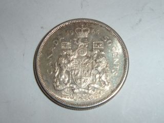 Canada Silver Half Dollar 1964 50 Cents Coin photo