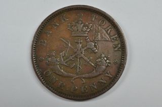 1850 Canada Large Cent Token Vf Plus photo