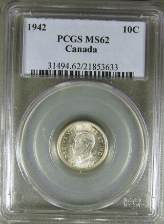 Canada: 1942 10 Cents Pcgs Ms62 photo