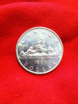 1960 Voyager $1 Bu Canada.  800 Silver One Dollar Coin photo