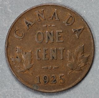 Vf 1925 Canada Cent - Key Date photo
